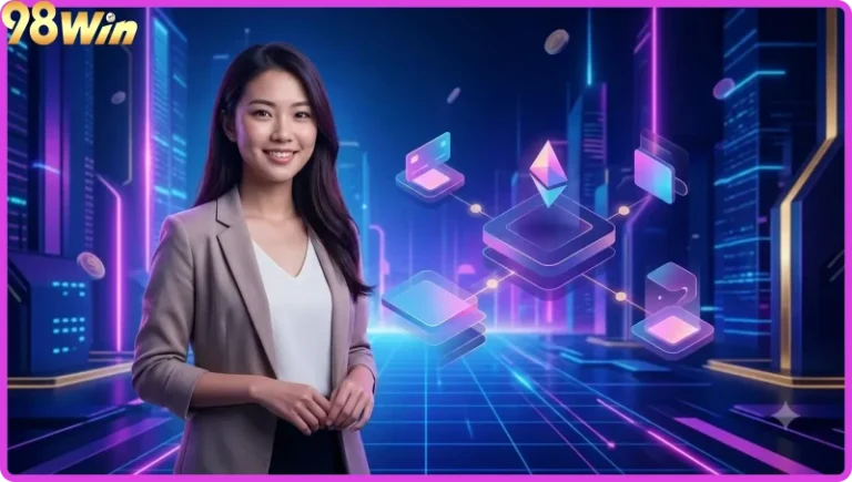 Minh họa bối cảnh thị trường giải trí trực tuyến tăng trưởng và vị thế của 98Win